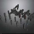 Modern Tactical Weapons Collection Featuring Handguns Rifles And Magazines