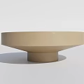 Beige Round Tray Table With Smooth Surface And Cylindrical Base Design 3d model