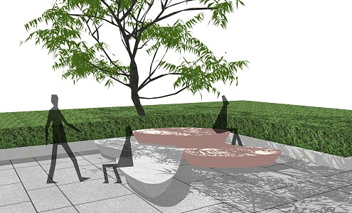 Modern Outdoor Chair Landscape Outdoor Seat Landscape Seat Outdoor Rest Place 3d model