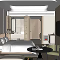 Modern Boutique Guesthouse Room With King Size Bed Round Table And Wooden Decor