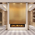 Modern Exhibition Hall Living Room Fireplace Advanced Customization Chengdu Wenrude Villa Dai Kun 3d model