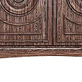 Traditional Entryway Console Cabinet With Solid Wood Carved Circular Decorations And Storage 3d model