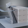 Modern Staircase Interior Design With Sleek Glass Railing And Metal Steps Wall Panel