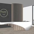 Modern reception desk 3d model
