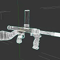 Tactical Weapon With Metal Body Red Grip And Stock Design Features