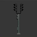 Dual Headed Traffic Light On Metal Pole With Green Light Illuminated Against Dark Background