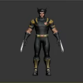 Detailed Wolverine 3D Character Model With Black Yellow Costume And Claws