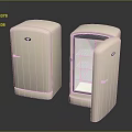 Vintage Cream Colored Refrigerators With Open And Closed Doors Displaying Interior Shelves