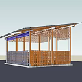 Modern Wooden Pavilion With Solar Panel Roof And Lattice Fence Structure