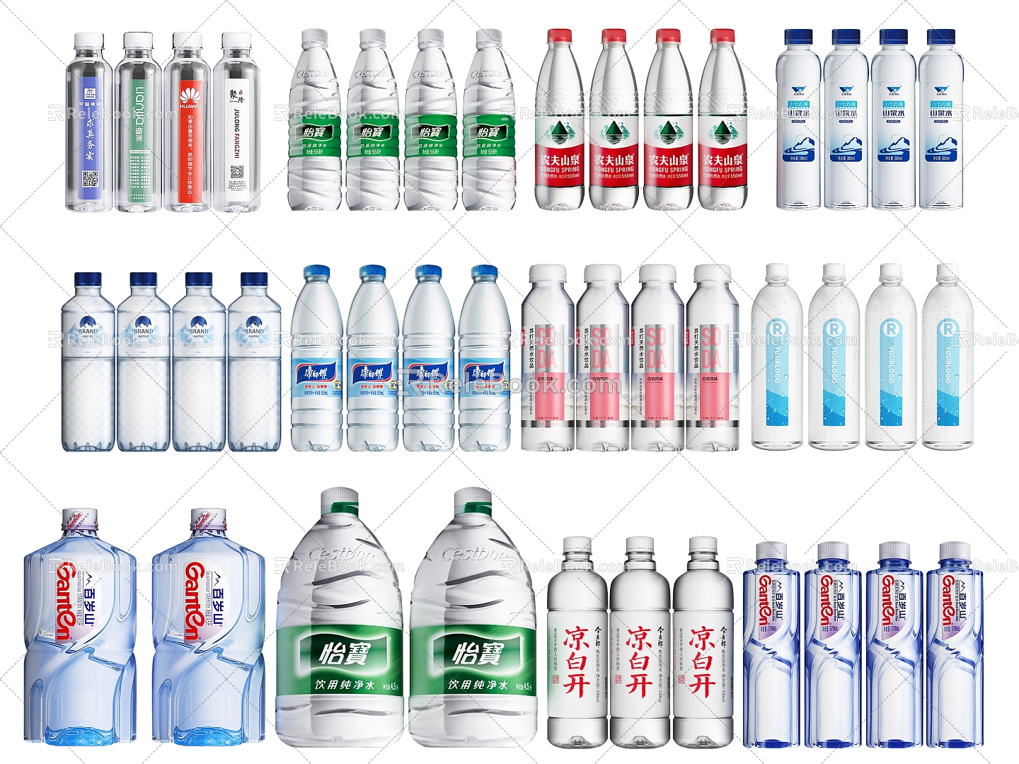 Mineral Water Drinking Water Bottle Nongfu Spring Yibao Beverage Bottle Soda Water Bottled Water Purified Water 3d model