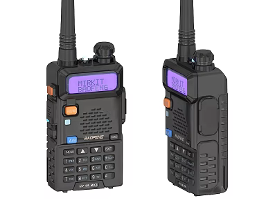 BAOFENG UV5R Plus Walkie Talkies With LCD Display Keypad And Antenna 3d model