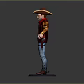 Cowboy Hat Red Bandana Plaid Shirt Blue Jeans Casual Daily Life Items