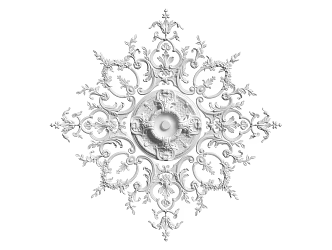 European-style lamp panel gypsum component carved 3d model