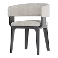 Modern Accent Chair With Light Gray Fabric Upholstery Dark Wooden Legs And Sleek Armrests
