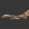 Fighter Jet Model With Brown Beige Camouflage Paint And JH15 Marking On Black Background