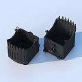 Robust Black Industrial Equipment Parts With Structural Protrusions And Holes Design