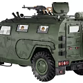 Green Military Vehicles With Spare Tire And Weapon Mounts