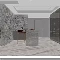 Modern Elegant Living and Dining Room With Sofa Coffee Table TV Wall And Decorative Painting