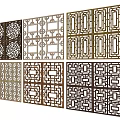 New Chinese-style openwork window carved 3d model