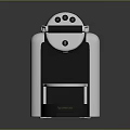 Sleek Black And Silver Coffee Maker With Control Buttons And Cup Tray Design 3d model