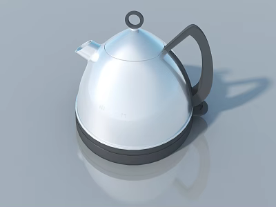 Modern White Electric Kettle With Black Handle For Home Kitchen Daily Use 3d model
