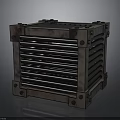 Industrial Square Metal Equipment Featuring Grated Front And Bolted Corners