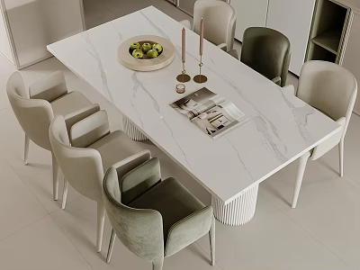 Dining Table and Chair Accessories Ornaments Fruit Plate Book Ornaments Candlestick 3d model
