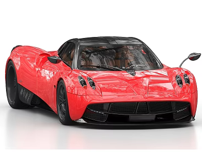 Red Luxury Sports Car With Sleek Design Black Roof And Shiny Exterior 3d model