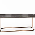Two Modern Dining Tables with Black Marble Tabletop and Brass Metal Frame 3d model