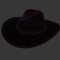 Black Leather Cowboy Hat With Wide Brim And Classic Design Style