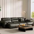Middle Ancient Sofa Combination Coffee Table Carpet Multiplayer Sofa 3d model