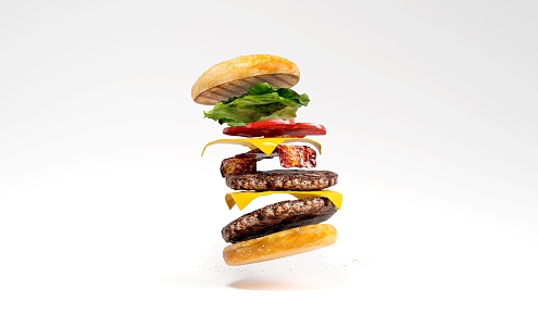 Modern Burger Creative Suspension 3d model