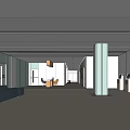Modern waiting hall 3d model