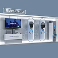 BMW Super Electric Showcase Items Including Charging Device And Key Fobs 3d model
