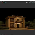 Two Story Detached Villa Exterior Design With Balcony Green Lawn And Outdoor Lighting