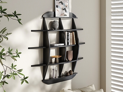 Modern Wall Storage Rack Simple Background Wall Decorative Rack model