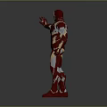 Red and Gold Iron Man Superhero Character in High Tech Armor Suit