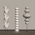 Cream Floor Lamp Spherical Floor Lamp Modern Floor Lamp 3d model