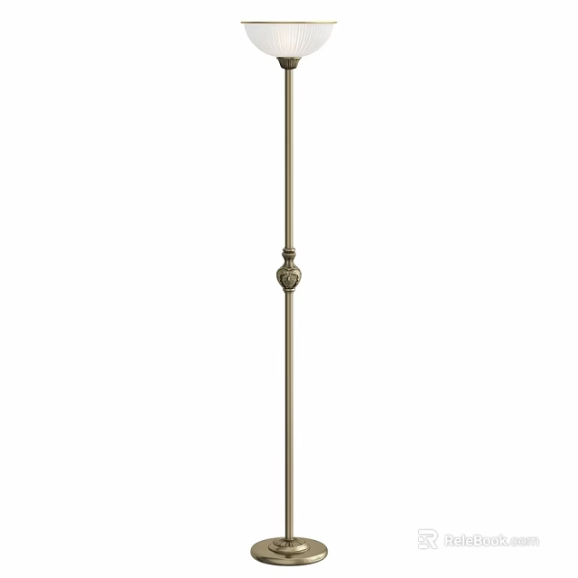 Slim Metal Floor Lamp With Central Decorative Ball Design For Modern Interiors 3d model 