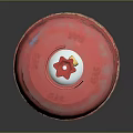 Red Worn Gas Cylinder with Rusty Base for Common Household Daily Use Essentials