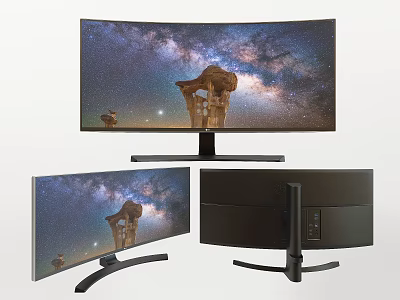 Curved TV With Immersive Starry Sky Display And Multiple Viewing Angles 3d model