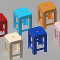 Colorful Plastic Stools With Various Colors And Simple Design For Home Use