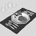Elegant Dinnerware Set With Plates Cutlery Napkin And Wine Glasses On Placemat