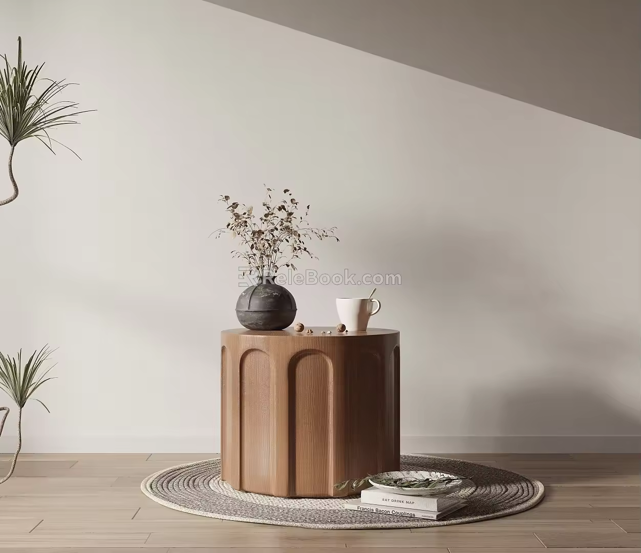 Coffee Table Side Table Bedside Table Ornaments Carpet 3d model