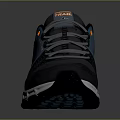 Navy Blue And Teal Outdoor Hiking Shoes With White Sole And Breathable Mesh Design