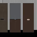 Modern Wardrobe Doors With Wooden Panel And Striped Design Details