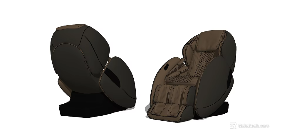 Brown Lazy Sofa With Soft Material And Ergonomic Design For Comfortable Seating 3d model 