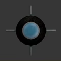 Military Weapon Featuring Silver Body Green Section Black Base Blue Component and Metal Fins Design