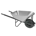 Sturdy Garden Wheelbarrow With Metal Tray Black Handles And Single Wheel