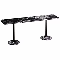Elegant Marble Console Table With Smooth Top And Black Metal Support Base 3d model